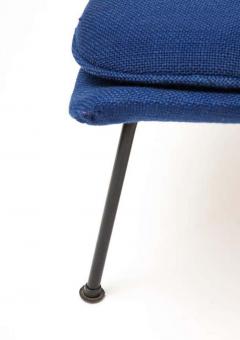 Eero Saarinen Early Eero Saarinen Knoll Womb Chair Blue Upholstery Black Wrought Iron Frame - 3279061