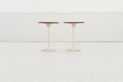 Eero Saarinen Early Eero Saarinen Tulip Side Tables c 1960 Walnut Tops Cast Iron Bases - 4485210