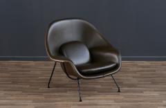 Eero Saarinen Early Eero Saarinen Womb Forest Green Leather Chair for Knoll - 3801324