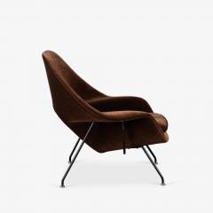 Eero Saarinen Early Eero Saarinen for Knoll Womb Chair Ottoman in Chocolate Mohair - 4242666