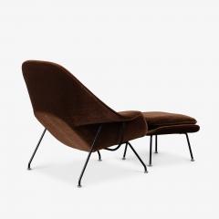 Eero Saarinen Early Eero Saarinen for Knoll Womb Chair Ottoman in Chocolate Mohair - 4242667
