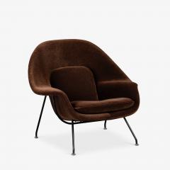 Eero Saarinen Early Eero Saarinen for Knoll Womb Chair Ottoman in Chocolate Mohair - 4242669