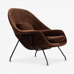 Eero Saarinen Early Eero Saarinen for Knoll Womb Chair Ottoman in Chocolate Mohair - 4242672