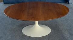 Eero Saarinen Early Restored Saarinen Knoll 42 Round Tulip Coffee Table Walnut Iron Base - 3910190