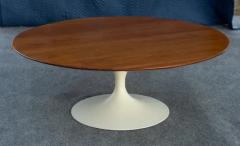 Eero Saarinen Early Restored Saarinen Knoll 42 Round Tulip Coffee Table Walnut Iron Base - 3910195