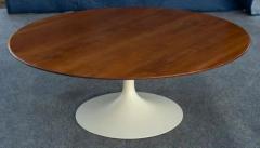 Eero Saarinen Early Restored Saarinen Knoll 42 Round Tulip Coffee Table Walnut Iron Base - 3910196