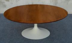 Eero Saarinen Early Restored Saarinen Knoll 42 Round Tulip Coffee Table Walnut Iron Base - 3910229