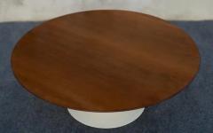 Eero Saarinen Early Restored Saarinen Knoll 42 Round Tulip Coffee Table Walnut Iron Base - 3910237