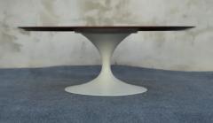 Eero Saarinen Early Restored Saarinen Knoll 42 Round Tulip Coffee Table Walnut Iron Base - 3910265