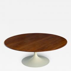 Eero Saarinen Early Restored Saarinen Knoll 42 Round Tulip Coffee Table Walnut Iron Base - 3912186