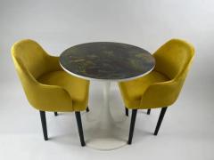 Eero Saarinen Eero Saarinen MCM Style Tulip Dining or Center Table with Epoxy Resin Design Top - 4022426