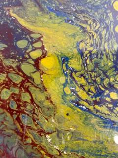 Eero Saarinen Eero Saarinen MCM Style Tulip Dining or Center Table with Epoxy Resin Design Top - 4022430