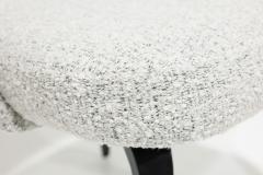 Eero Saarinen Eero Saarinen for Knoll 8 Executive Dining Chairs Black White Boucle Wood Legs - 3825860