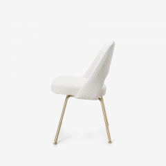 Eero Saarinen Eero Saarinen for Knoll Executive Armless Chairs in Boucl Brushed Brass - 2797301