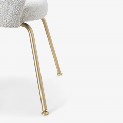 Eero Saarinen Eero Saarinen for Knoll Executive Armless Chairs in Boucl Brushed Brass - 2797307