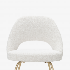 Eero Saarinen Eero Saarinen for Knoll Executive Armless Chairs in Boucl Brushed Brass - 2797308
