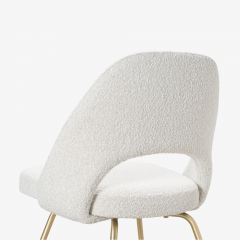 Eero Saarinen Eero Saarinen for Knoll Executive Armless Chairs in Boucl Brushed Brass - 2797311