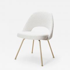 Eero Saarinen Eero Saarinen for Knoll Executive Armless Chairs in Boucl Brushed Brass - 2804802