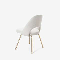 Eero Saarinen Eero Saarinen for Knoll Executive Armless Chairs in Boucl Brushed Brass 6 - 2797291