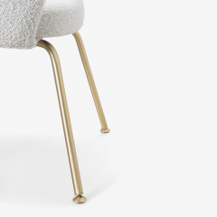 Eero Saarinen Eero Saarinen for Knoll Executive Armless Chairs in Boucl Brushed Brass 6 - 2797296