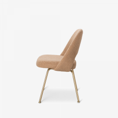 Eero Saarinen Eero Saarinen for Knoll Executive Armless Chairs in Curly Boucl Brushed Brass - 3128853