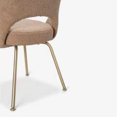 Eero Saarinen Eero Saarinen for Knoll Executive Armless Chairs in Curly Boucl Brushed Brass - 3128859
