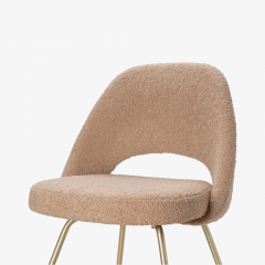 Eero Saarinen Eero Saarinen for Knoll Executive Armless Chairs in Curly Boucl Brushed Brass - 3128861