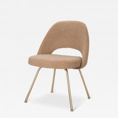 Eero Saarinen Eero Saarinen for Knoll Executive Armless Chairs in Curly Boucl Brushed Brass - 3132614