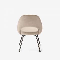 Eero Saarinen Eero Saarinen for Knoll Executive Armless Chairs in Sand Velvet Bronze - 2810204