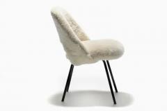 Eero Saarinen Eero Saarinen for Knoll Executive Side Chair in White Ivory Shearling c 1950 - 3910058