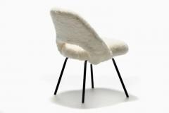 Eero Saarinen Eero Saarinen for Knoll Executive Side Chair in White Ivory Shearling c 1950 - 3910059