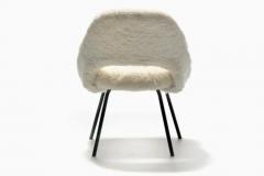 Eero Saarinen Eero Saarinen for Knoll Executive Side Chair in White Ivory Shearling c 1950 - 3910060