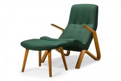 Eero Saarinen Eero Saarinen for Knoll Fabric Upholstered Grasshopper Chair and Footstool - 2789373