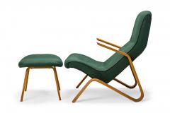 Eero Saarinen Eero Saarinen for Knoll Fabric Upholstered Grasshopper Chair and Footstool - 2789380