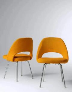 Eero Saarinen Eero Saarinen for Knoll MCM Tumeric Orange Uphostery Side Chair a Pair - 3815886