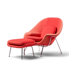 Eero Saarinen Eero Saarinen for Knoll Mid Century Medium Womb Chairs Pair with Ottoman - 4714471