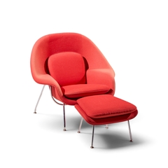 Eero Saarinen Eero Saarinen for Knoll Mid Century Medium Womb Chairs Pair with Ottoman - 4714478