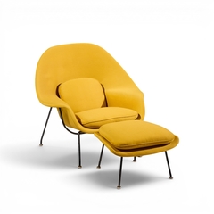 Eero Saarinen Eero Saarinen for Knoll Mid Century Womb Lounge Chairs with Ottomans Pair - 4704437