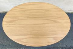 Eero Saarinen Eero Saarinen for Knoll Oval Tulip Side Table White Enameled Iron Base Oak Top - 3146162