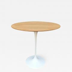 Eero Saarinen Eero Saarinen for Knoll Oval Tulip Side Table White Enameled Iron Base Oak Top - 3149890