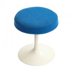 Eero Saarinen Eero Saarinen for Knoll Stool Swivel Blue White Signed - 2833772