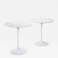 Eero Saarinen Eero Saarinen for Knoll Tulip Pedestal 20 Side Tables in Calacatta Marble Pair - 2996814