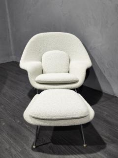 Eero Saarinen Eero Saarinen for Knoll Womb Chair and Ottoman in Off White Boucle - 4290259