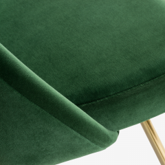 Eero Saarinen Executive Armless Chairs in Emerald Velvet 24k Gold Edition Set of 6 - 524842