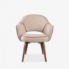 Eero Saarinen Knoll Saarinen Executive Arm Chairs in Schumacher Fabric Leather Walnut - 4124167
