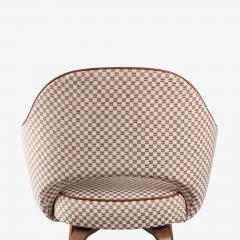 Eero Saarinen Knoll Saarinen Executive Arm Chairs in Schumacher Fabric Leather Walnut - 4124168