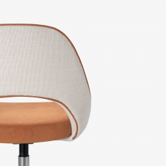 Eero Saarinen Knoll Saarinen Executive Armless Chair in Weave and Ultrasuede Swivel Base - 3138448
