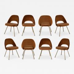 Eero Saarinen Knoll Saarinen Executive Armless Chairs in Cognac Cr me Gold Legs Set of 8 - 3591131