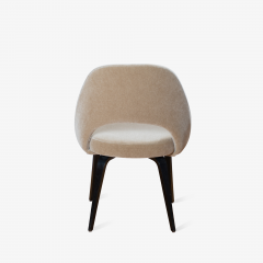 Eero Saarinen Knoll Saarinen Executive Armless Chairs in Mohair with Ebony Wood Legs - 3576208