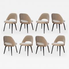 Eero Saarinen Knoll Saarinen Executive Armless Chairs in Mohair with Ebony Wood Legs Set of 8 - 3591130